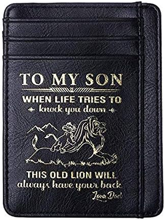 Vklet Wallet Gift For Son- Embossed Custom Men Best Anniversary Birthday Gifts For Him