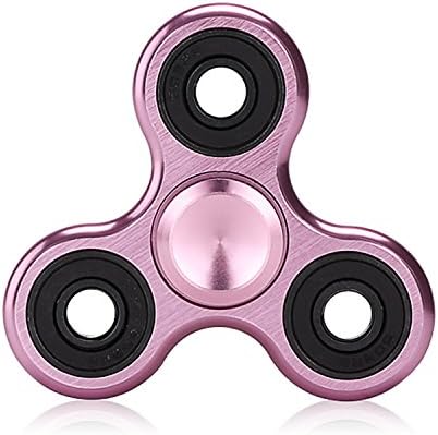 Tri-spinner Upgraded Fidget Hand Spinner Toy with Premium Quality Ultra Durable High Speed Bearings by Alloy Metal Non-3D Printed 5-8 Min Spins Good for Killing Time by Mideand (Rose gold)