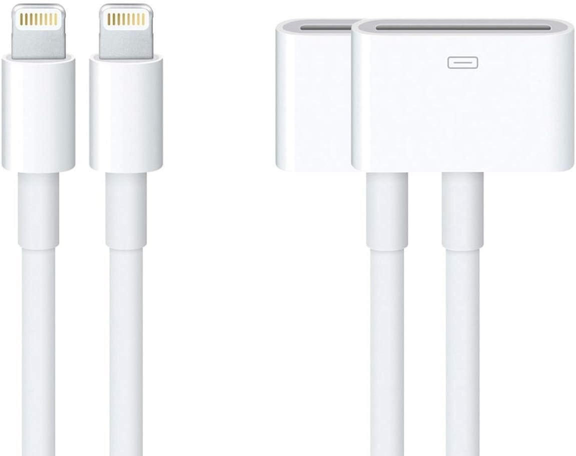 30 pin to 8 pin Charge Adapter Converter Cable for iPhone Xs/Xs max/x,iPhone 8/8plus,iPhone 7/7 Plus,iphone 6s/6s Plus, iphone 5s/5c, iPad (White)