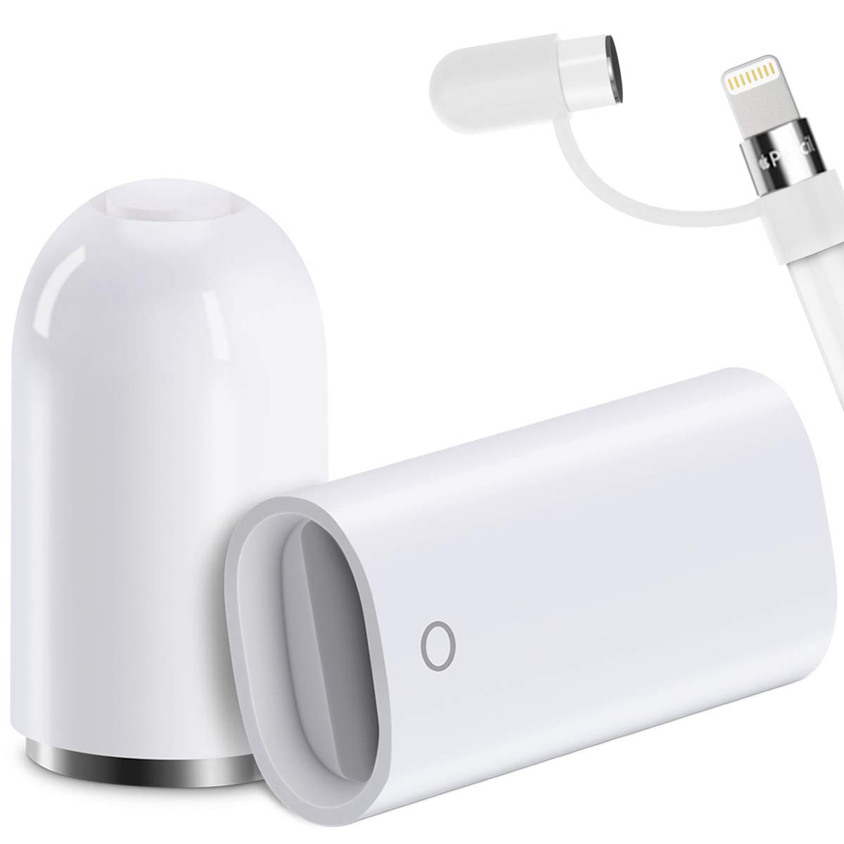 Magnetic Replacement Cap and Charger Adapter for Apple Pencil 1st Generation (with Silicone Protective Cap Holder) For Tablet