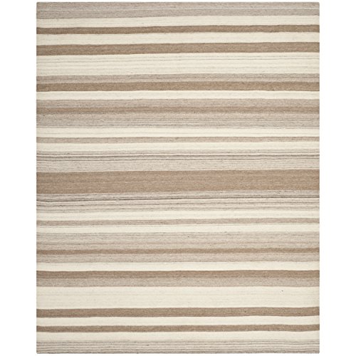 Safavieh Dhurries Collection DHU631A Hand Woven Natural and Camel Premium Wool Area Rug (8' x 10')