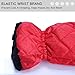 Ice Scraper Mitt For Car Windshield Snow Scrapers with Waterproof Glove Lined of Thick Fleece + Carry Pouch (Red)