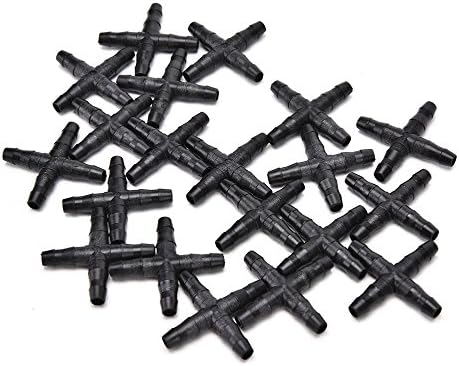 Ground Sprinklers HOT 20 Pcs Pvc Plastic Pipe Tube Connector For Irrigation Garden Hose System Black