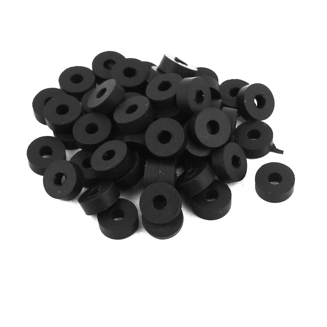 Sourcingmap Rubber Flat Washers 11mm OD 4mm ID 4mm Thickness for Faucet Pipe Water Hose, Pack of 50