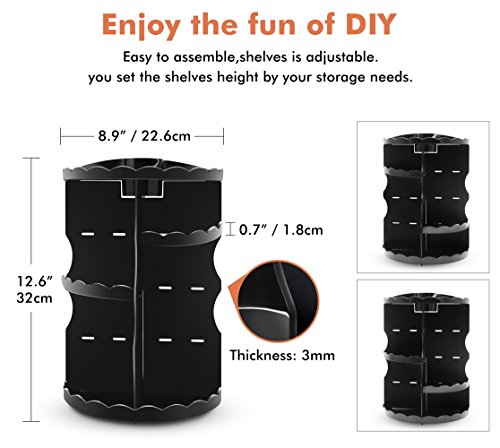 image for PlusMart Makeup Organizer, Cosmetic Organizer Adjustable,360 Degree Ro