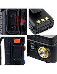 Retevis RT-5R Radio de 2 vías 128CH UHF / VHF Walkie Talkie (paquete de 2) y micrófono con altavoz (paquete de 2)