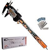MeasuGator SAFARIUM Digital Caliper, 3 Addons, Verifiable Accuracy, Automatic Off/On, 6 Inch/150 mm Range, SAE/Metric Modes, Premium Quality Stainless Steel Calipers, w/ Spare Batteries, Feeler Gauge