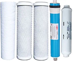 Watts Reverse Osmosis Replacement Filter Set 5 pcs w/ Filmtec 50 GPD Membrane by Watts