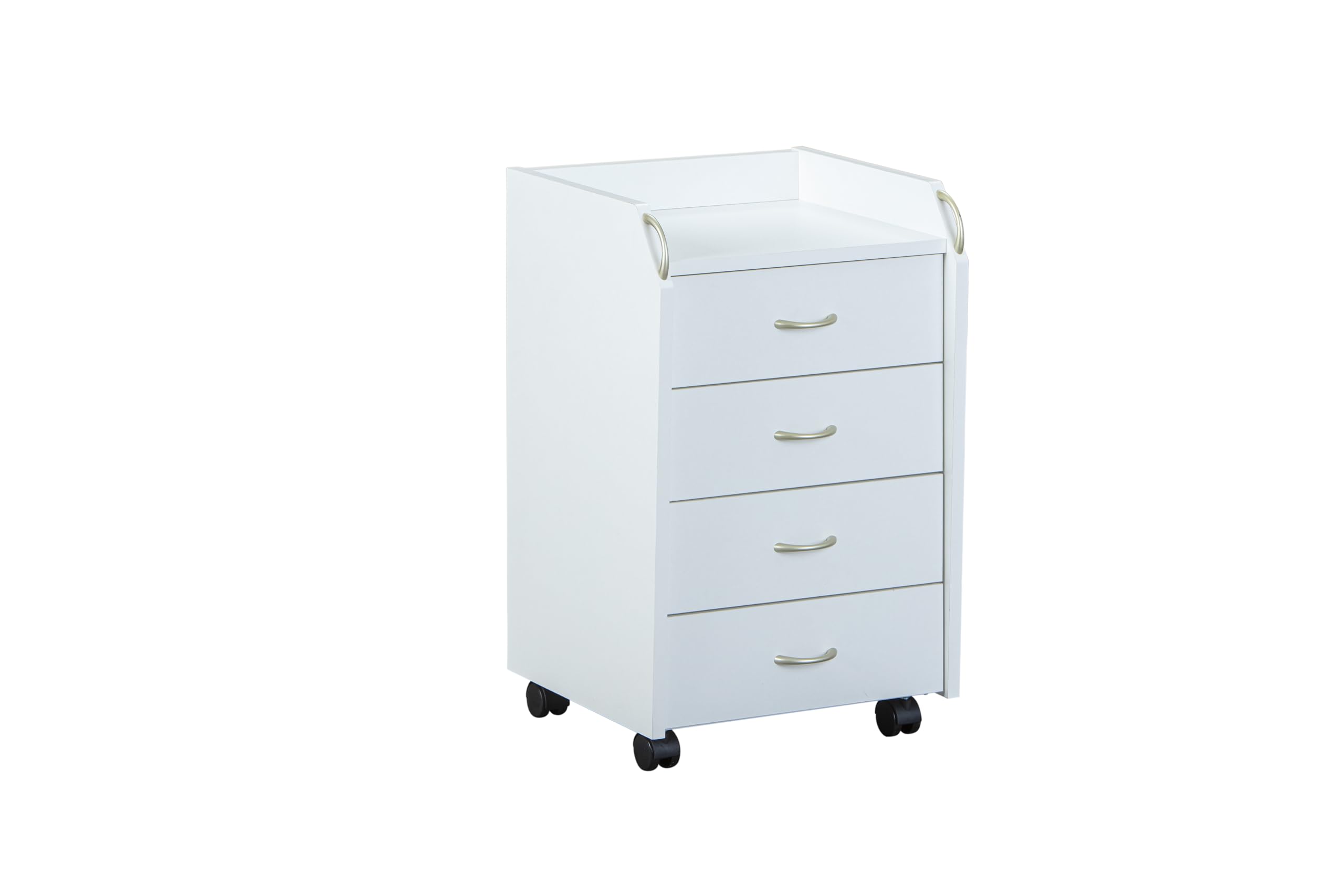 Inter Link Roll Container, Beech Wood, White, 40 x 65 x 36 cm