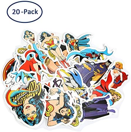holidaysummer Sticker Random Female hero Vinyl Skateboard Guitar Travel Case Sticker Door Laptop Luggage Car Bike Bicycle Stickers (20pcs)