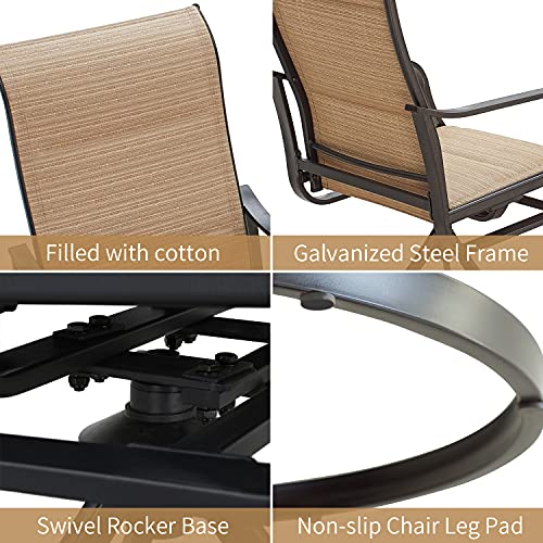 Top Space Patio Dining Chairs Textilene High Back Outdoor Swivel Rocker