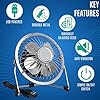 Invero® Mini USB 4-Inch Tilting Desktop Cooling Fan with Metal Shell and Aluminium Blades ideal for Home, Office…