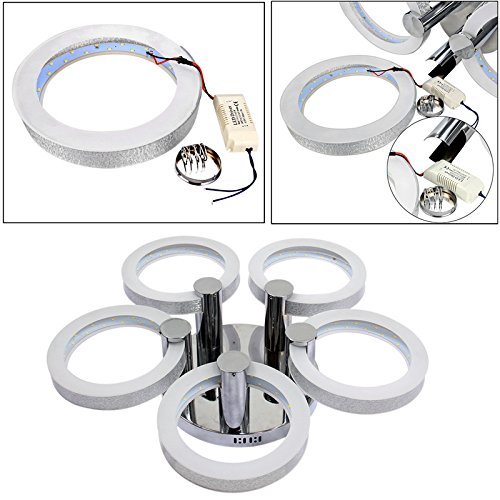 Benlet Modern Style LED Acrylic Chandeliers Ceiling Light Lamp Living Room, Hallway Pendant Lamp with 5 Lights, Cool White Light(US Stock)