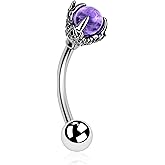 OUFER Rook Earrings Dragon Claw Eyebrow Rings 316L Surgical Steel 16G Curved Barbell Rook Daith Piercing Jewelry