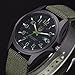 LandFox Watch, Mens Stainless Steel Military Sports Analog Quartz Watch Green