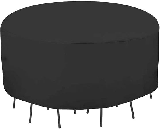 Amazon Com Outdoor Patio Furniture Covers 72 X 43inch Waterproof And Uv Resistant Round Patio Dining Table And Chairs Set Cover With Drawstring Fits For 4 Seater Kitchen Dining