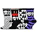 TeeHee Novelty Happy Halloween Fun Crew Socks for Women 4-Pack (Skulls)
