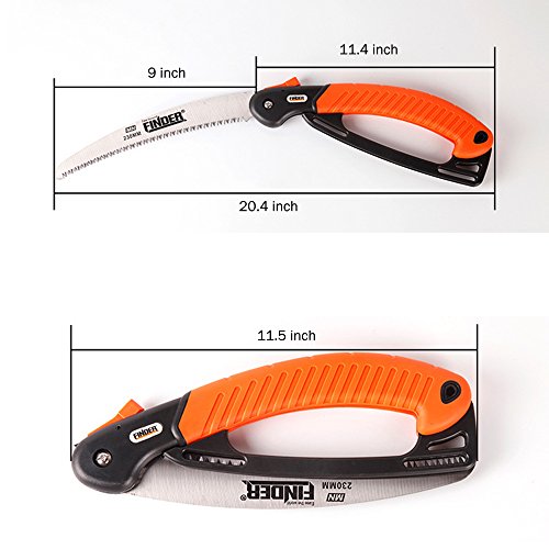Heavy Duty Professional Folding Pruning Saw with 9-inch Curved Blade, Best Folding Hand Saw for Pruning Trees, Trimming Branches, Camping, Clearing Forest Trails. - Thumbnail 5