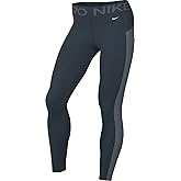 Nike Pro Women's Mid-Rise 7/8 Mesh-Paneled Leggings (FN4981-478, Armory Navy/White)