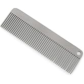TONYFY Titanium Hair Comb for Men Women, Wide Tooth Comb for Curls | Metal Mustache Hair Comb, Anti-Static Brush with Satin Finish, Compact Pocket Grooming Brush for Travel and Daily Carry