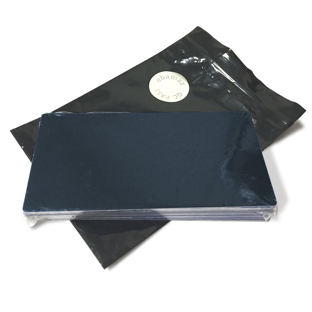 Ebamaz Anodized Aluminium Mount Metal Plate Etching Sheets 100X50X0.5mm Round Corner with Adhesive for Laser Engrave (Blank, Black 10PCS)