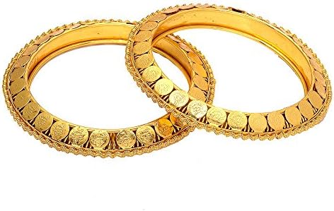 Women's Temple Jewellery Gold Plated Coin Bangle