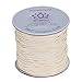 BORUO Brand 1mm Waxed Cotton Cord Beading Cord Waxed String Wax Cording Cord for Jewelry Making and Macrame Supplies 100 Yards Roll Spool Cream Color with Acrylic Jar