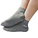 AYAOQIANG Moisturizing Gel Heel Socks for Dry Hard Cracked Skin,Comfy Recovery Socks Day Night Care-2 Pair（Man-6.5-11,Black and Grey）
