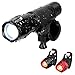 Bicycle Taillights with Flashlight - Waterproof 2 Bike Taillights LED Rear Bike Tail Lights, 900 Lumens Super Bright LED Tactical Flashlight Torch with Adjustable Focus 5 Light Modes for Outdoor Sport