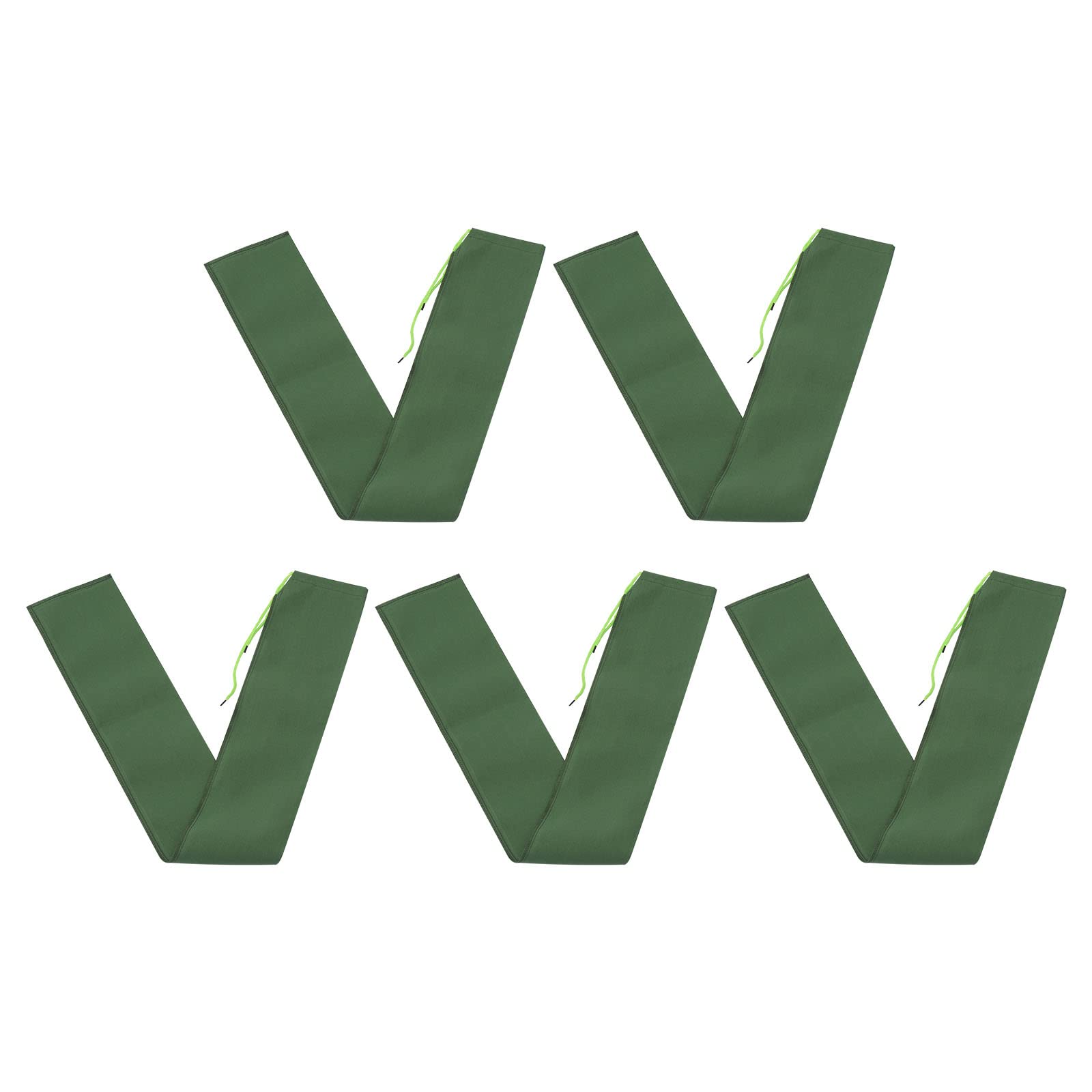 PATIKIL 4' x 6" Sand Bag for Flooding, 5 Pack Long Canvas Sandbags Thickened Water barriers for Flooding with Binding Elastic Band for Door Flood Control, Green