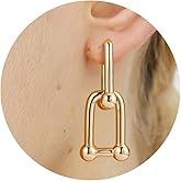 Hothink Hoop Earrings Dangle Earrings for Women 14K Gold Plated Earrings Link Earrings for Women