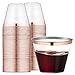 9 oz Rose Gold Rimmed Plastic Cups Clear Plastic Tumblers - Disposable Hard Party Wedding Plastic Cups 60 Pack-WDF (Cups)