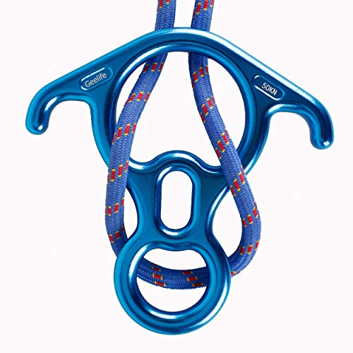 Geelife 50KN Rock Climbing Figure 8 Descender Rescue Belay Device Stop