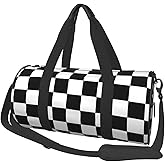 Gbuzozie Race Checkered Sports Gym Bag Racing Checkerboard Travel Duffel Bag Shoes Compartment For Men Women Foldable Lightweight Yoga Gym Sports Bag 17.7 X 9 X 9 Inches
