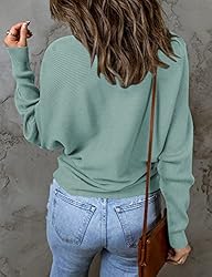 ZESICA Women's 2024 Fall Turtleneck Batwing Long
