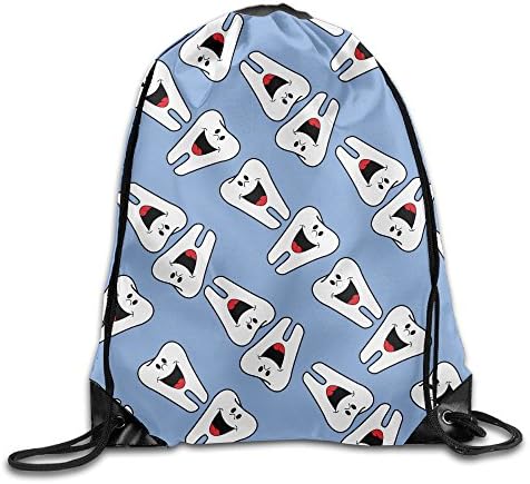 Happy Lovely Teeth Lightweight Durable Gym Sackpack Sport Running Swimming Hiking Drawstring Bags