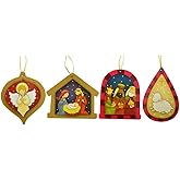 Set of 4 Glorious Day Nativity Christmas Ornaments