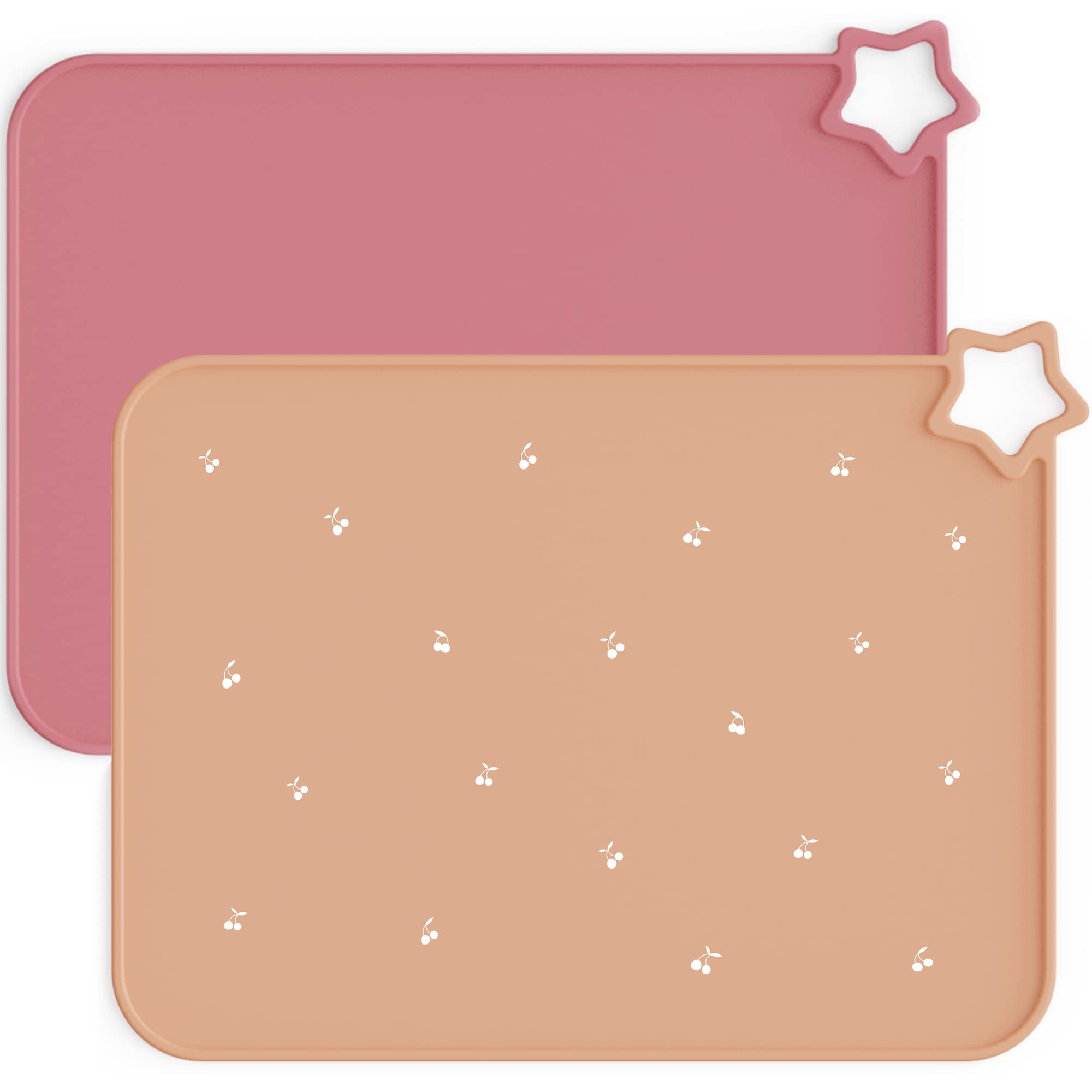 Photo 1 of Moonkie Silicone Placemats for Baby & Kid, Stain-Proof Non-Slip Toddler Food Mats Eating Table Mat with 2 Packs