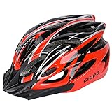 GIORO Ultralight Adult Cycling Bike Helmet for Men Women Specialized Road Urban Mountain Bicycle Safety Protection Certified with Removable Visor and Quick Release Adjustable Strap (Red & Black)