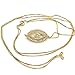 LESLIE BOULES Gold Evil Eye Lariat Necklace for Women 18K Gold Plated Sliding Adjustable Chain Choker Jewelry
