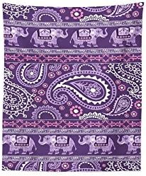 Elephant Wallpaper Purple Custom Polyester Wall Decor Tapestries Tapestry Wall Hanging for Bedding Room Living Room Dorm 51 x 60 Inches