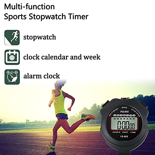 PULIVIA Sports Stopwatch Timer Single Lap Split Digital Stopwatch for