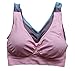 Cabales Women's 3-Pack Seamless Wireless Sports Bra with Removable Pads, Pink/Blue/Dark Purple, Small