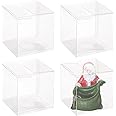 BENECREAT 60PCS 2.4x2.4x2.4 Inches Clear Plastic Favor Box Gift Packing Box for Candy Choclate and Dessert, Wedding Party Treats, Halloween Christmas Festival Gift Packaging