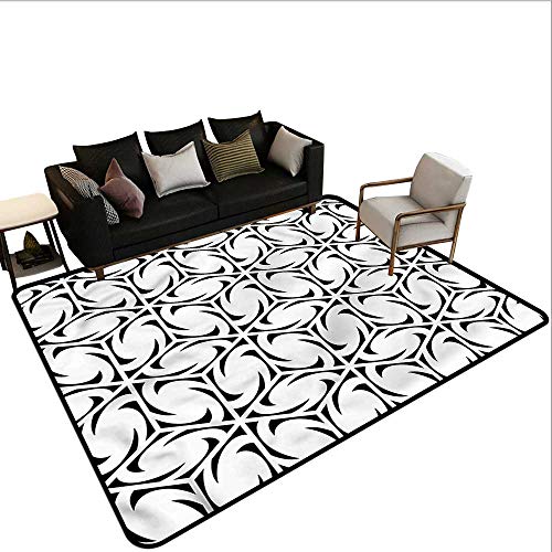 Black and White,Soft Area Children Baby Playmats 36"x 60" Monochrome Grid All Weather mats - Thumbnail 6