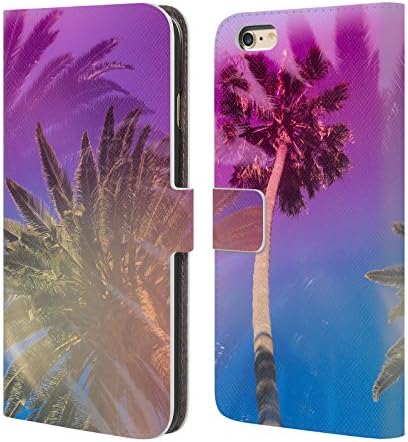 Official Elena Kulikova Sunshine Palm Trees Tropical Leather Book Wallet Case Cover For Apple iPhone 6 Plus / 6s Plus