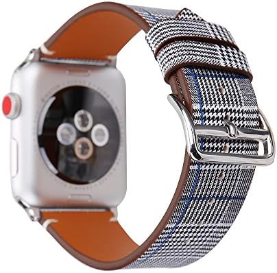 MeShow 40mm 38mm Slim Leather Leopard Style Watch Band Strap Wrist Band with Silver Metal Adapter Replacement for iWatch Series 6/5/4/3/2/1(Not for iWatch 44mm/42mm)
