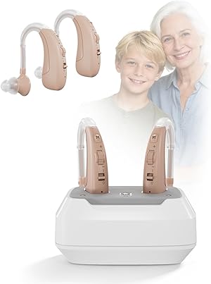 【2026 Upgrade】Klangverstärker mit Geräuschfilterung – 6g Superleicht, Schnellladung, Einstellbare Lautstärke, 4 Adaptive Modi, USB-Ladestation, 4 Ohrpassstücke – Ideal für Senioren