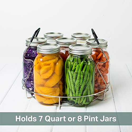 Canning Rack Securely Holds 8 Pint or 7 Quart Mason Jars Sturdy Stainless Steel Canner Rack