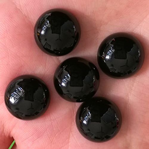 5 Pcs15x15mm Round flat back Cabochon Kinds Ring Surface Gemstone,Diy (Black Agate)